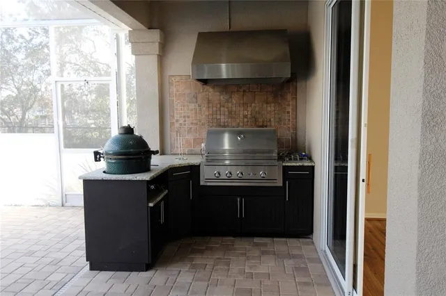 a bathroom with a mirror