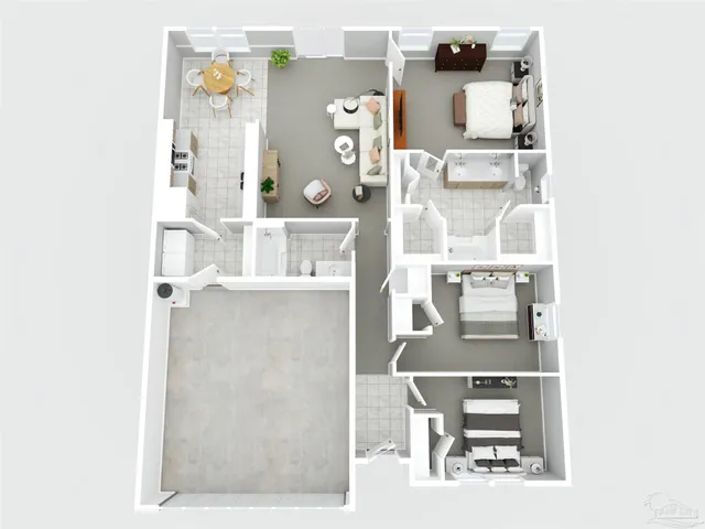 a sign broad with a small yard and large trees