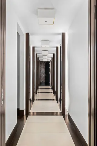 a view of gallery with stairs