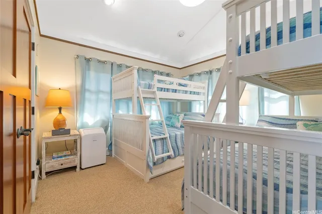 a view of a hallway with a large window