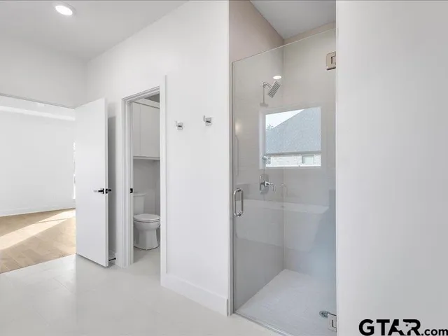 a bathroom with a shower