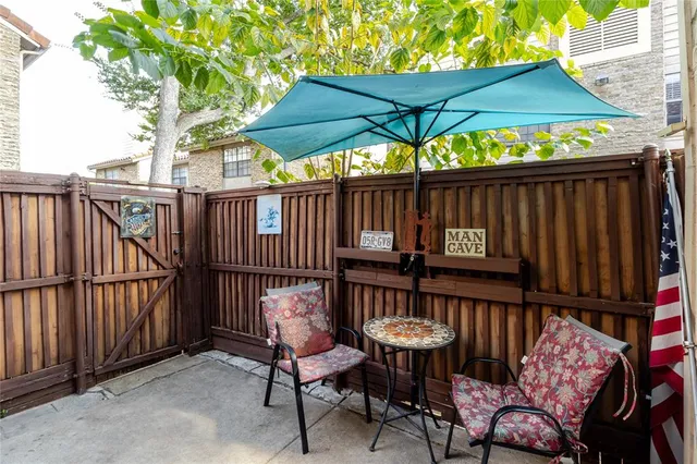 a view of a two chairs in the roof deck
