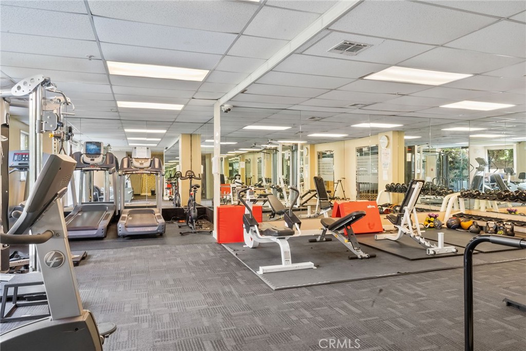 620 South Gramercy Place, Unit 412 Los Angeles, CA 90010 - Photo 32 of 41 a view of a room with gym equipment
