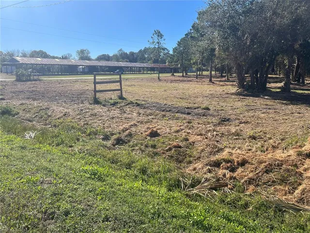 a big yard with trees