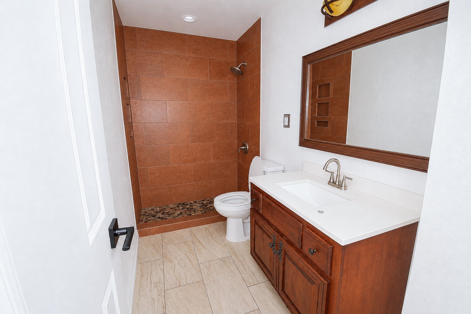 6027 Bluebell Circle Austin, TX 78741 - Photo 11 of 30 a bathroom with a double vanity sink toilet and mirror