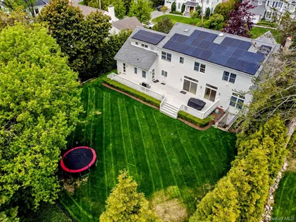 an aerial view of a house