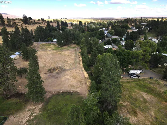 a view of a yard with mountain