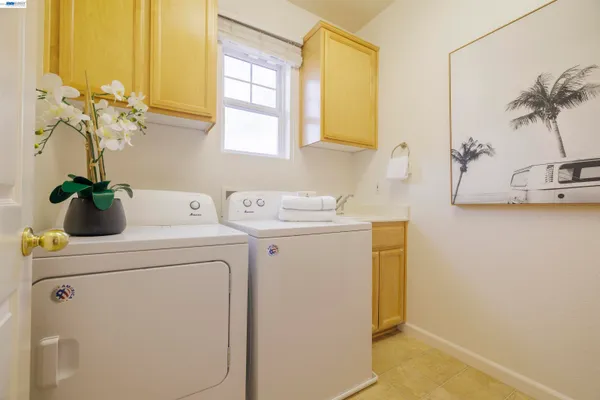 an aerial view of a house with outdoor space