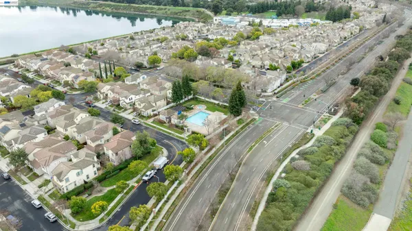 an aerial view of a city
