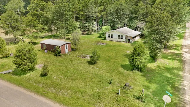 a garden view with a seating space