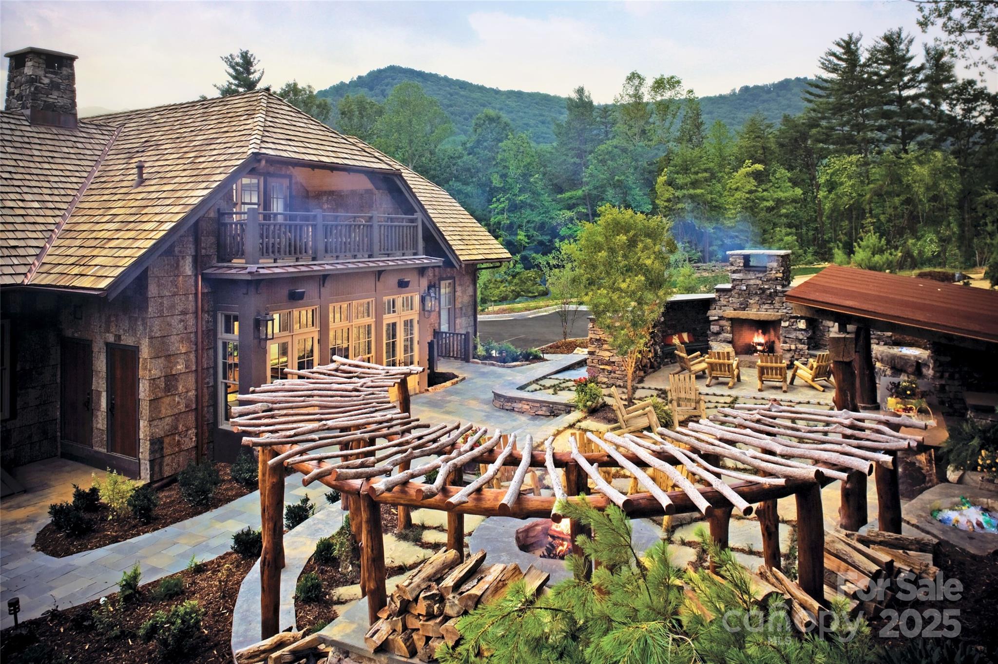 36 Slide Rock Way Fairview, NC 28730 - Photo 11 of 24 an aerial view of a house with swimming pool and patio