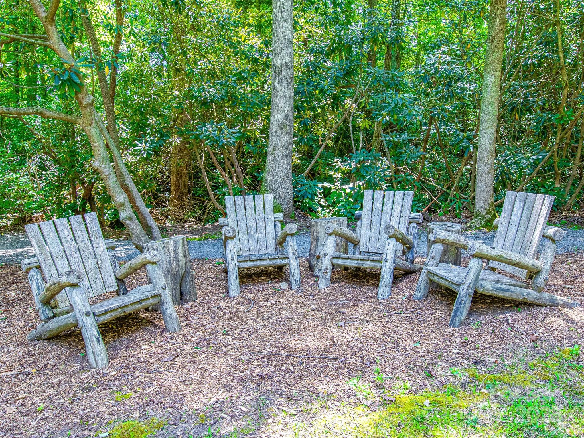 36 Slide Rock Way Fairview, NC 28730 - Photo 22 of 24 a view of bench sitting in backyard