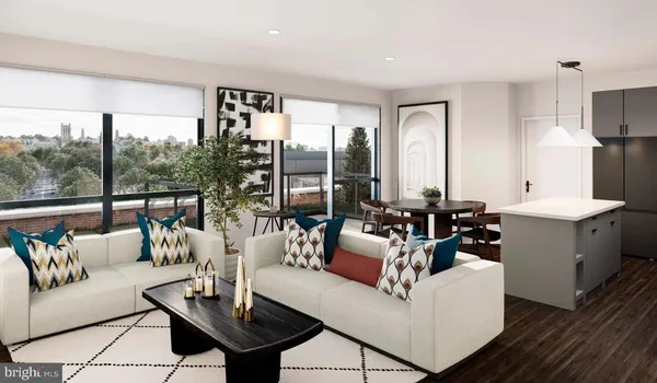 a bed room with a bed and a large window