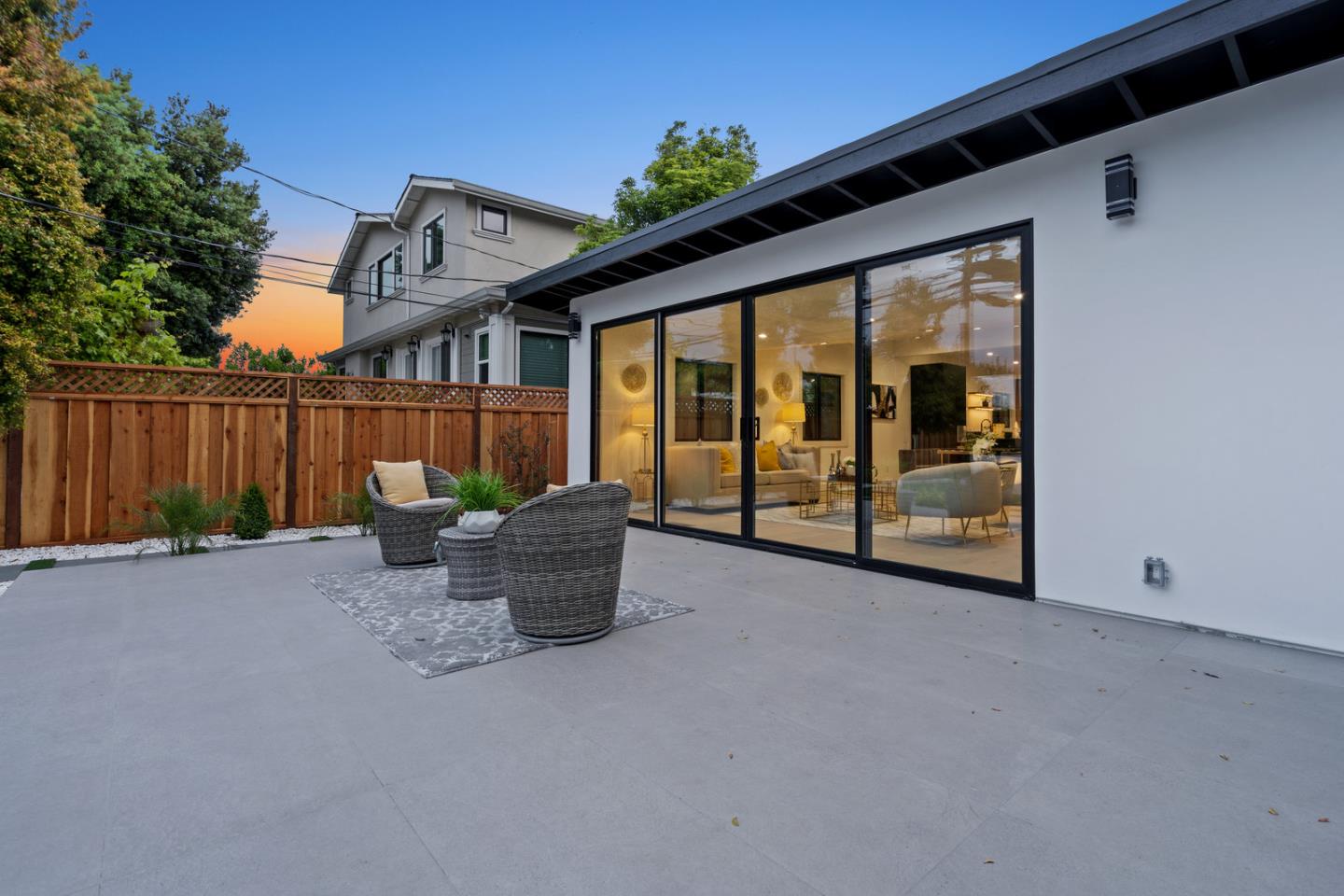 3633 Louis Road Palo Alto, CA 94303 - Photo 36 of 42 a view of patio with a table and chairs and potted plants