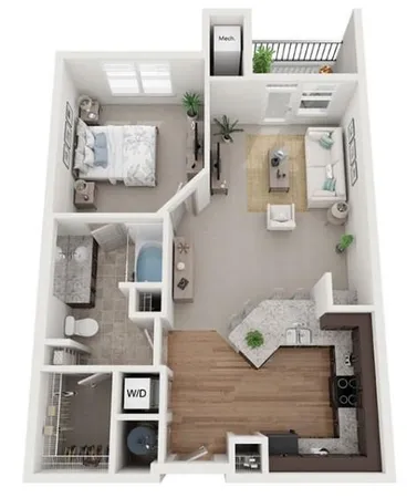 a living room with furniture