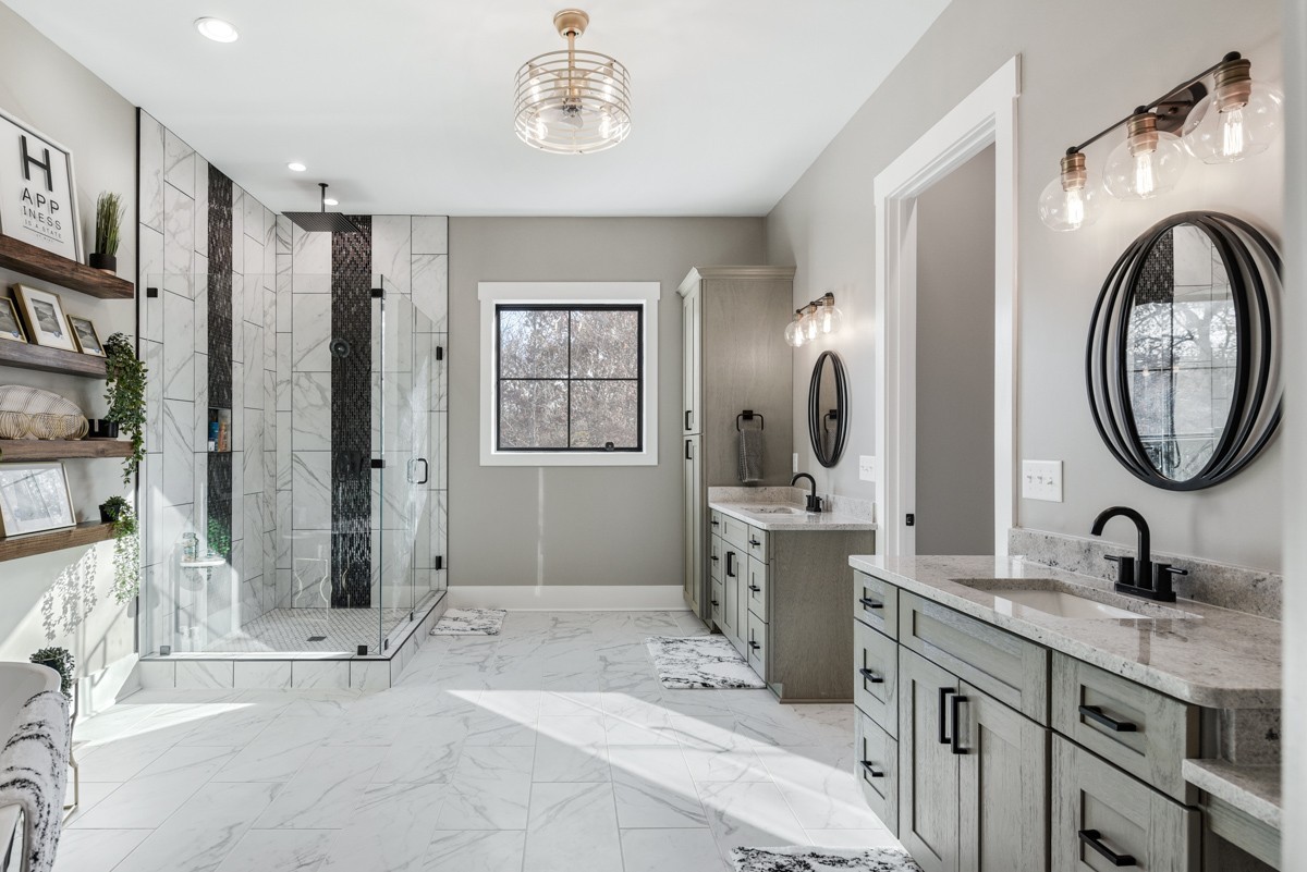 451 Keytown Road Portland, TN 37148 - Photo 40 of 70 a spacious bathroom with a double vanity sink mirror and bathtub