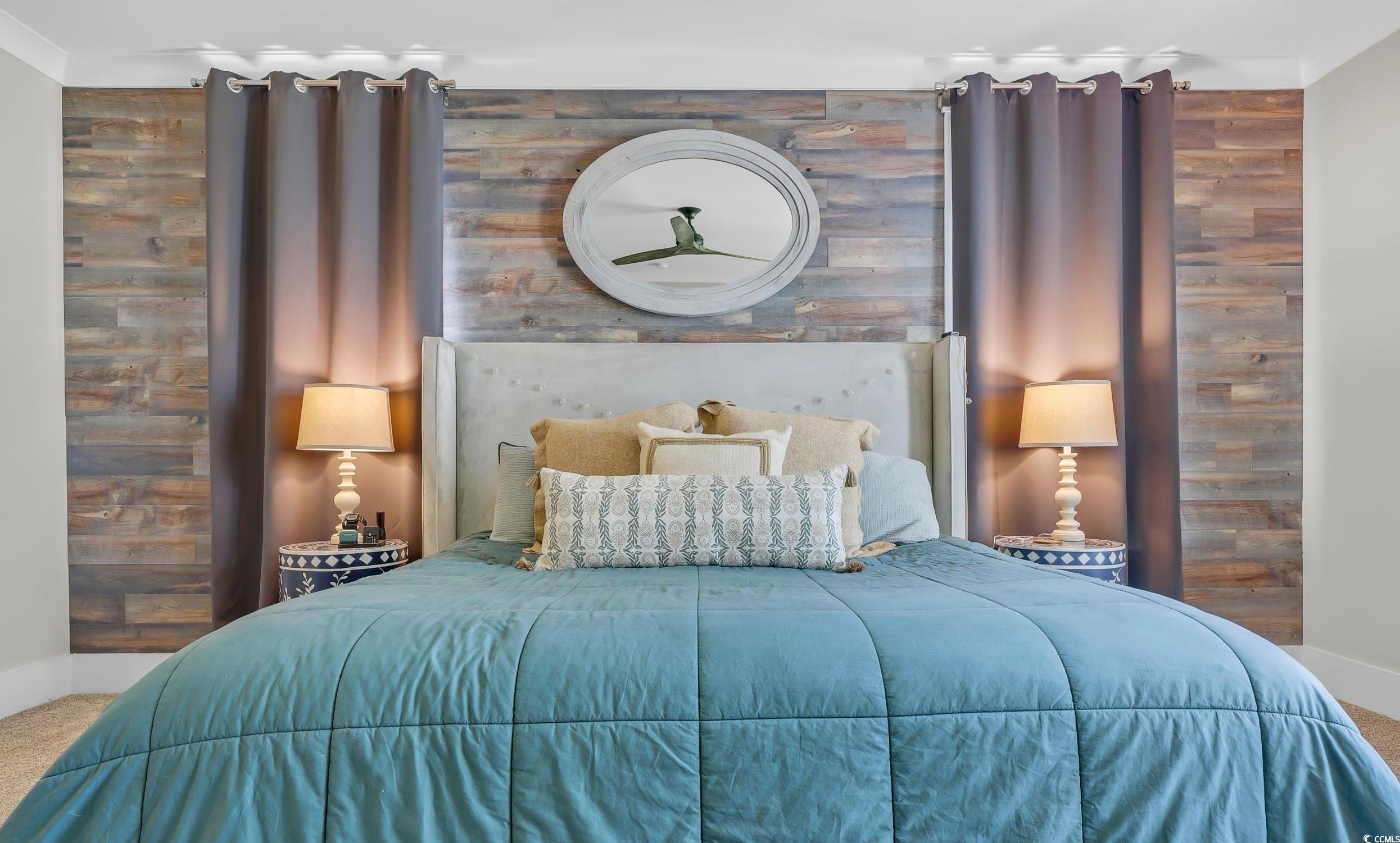 3005 Purity Place Loop Murrells Inlet, SC 29576 - Photo 17 of 36 Bedroom with carpet flooring and an accent wall