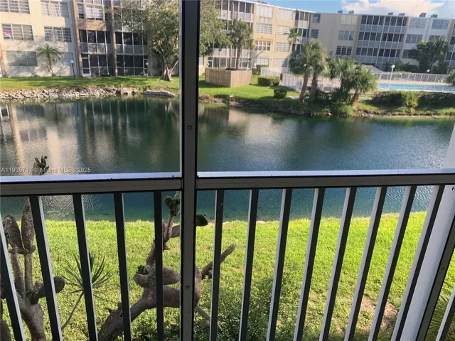 a view of lake from balcony