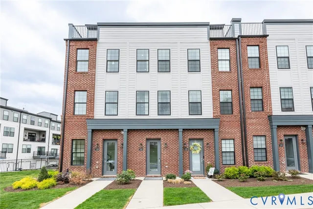 front view of a brick house