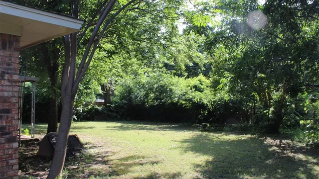 a view of backyard with green space