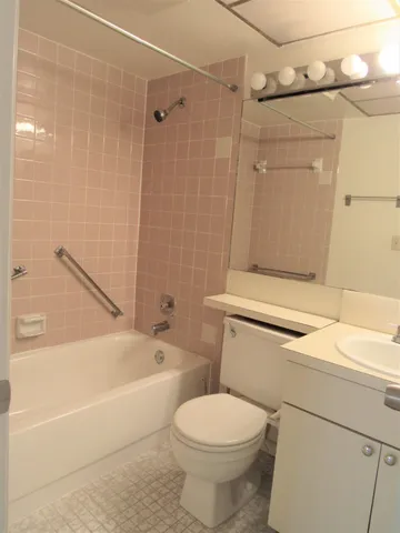 a bathroom with a toilet and a bathtub