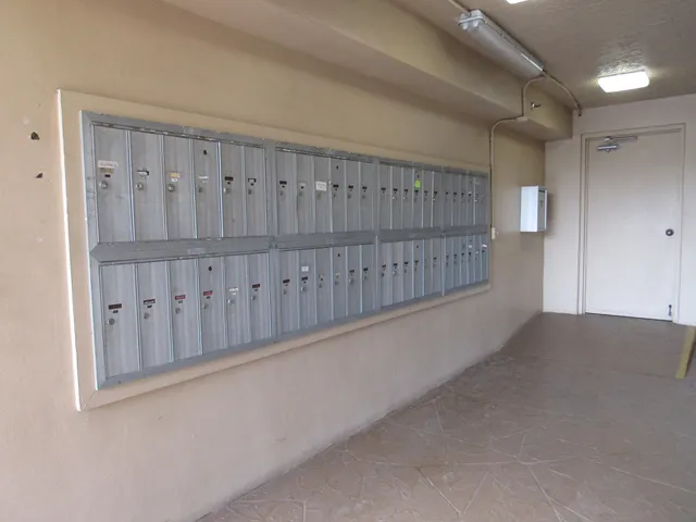 a view of a building with a garden