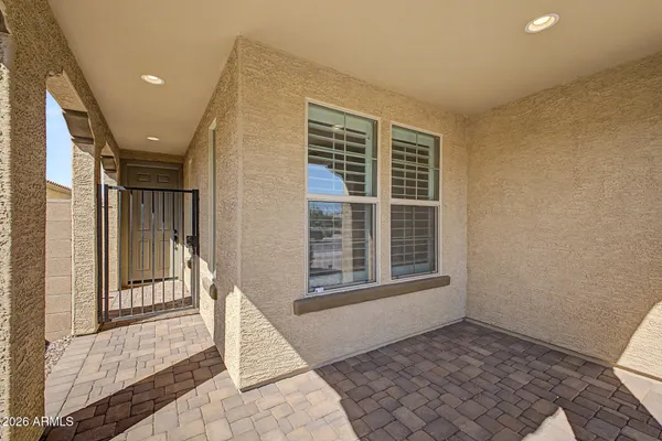 a view of a door of the house