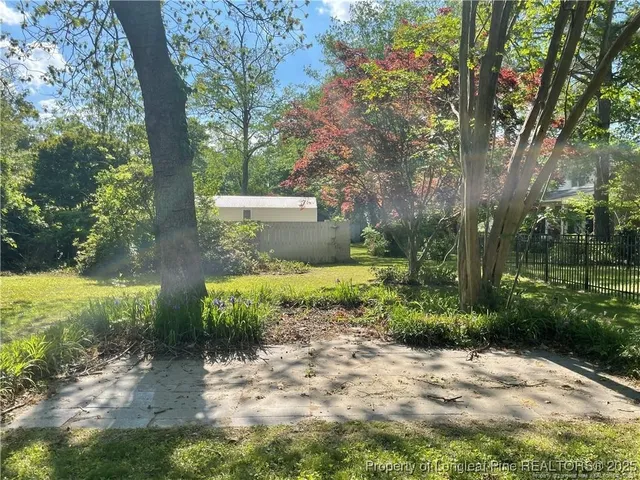 a view of yard from a house