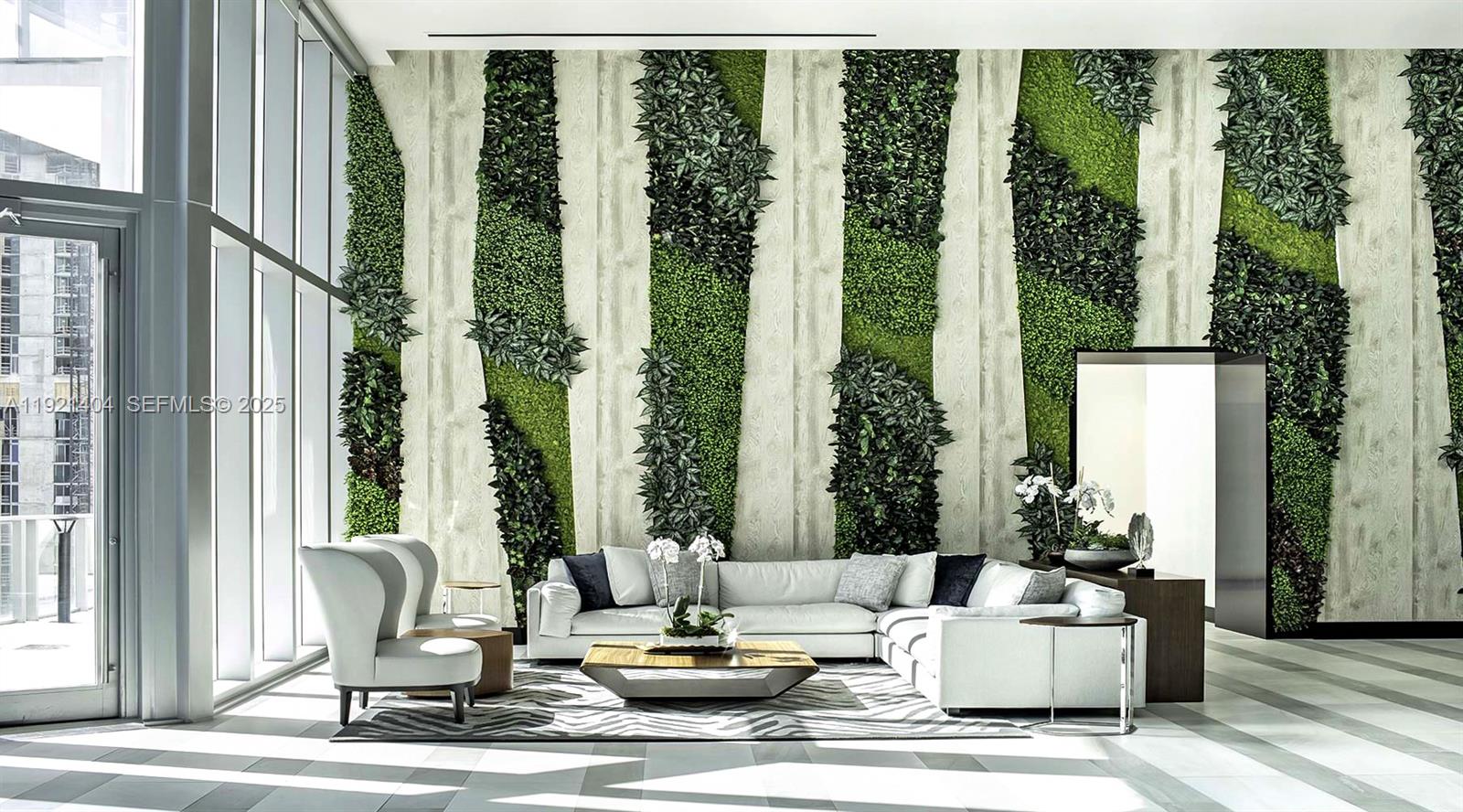 851 Northeast 1st Avenue, Unit 1508 Miami, FL 33132 - Photo 30 of 43 a living room with furniture and large windows