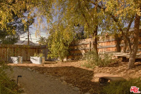 a view of a yard with a tree