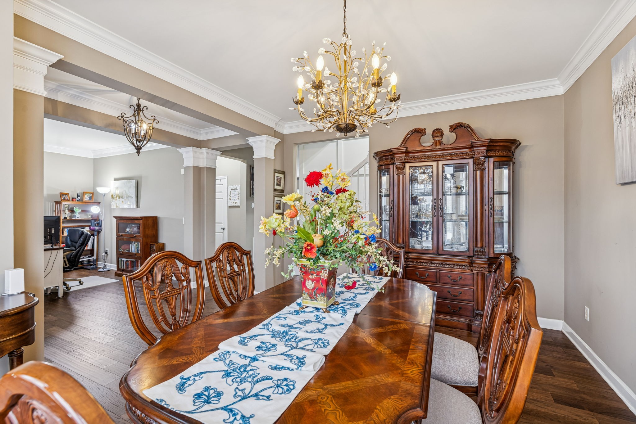 4028 Williford Way Spring Hill, TN 37174 - Photo 17 of 70 a living room with furniture chandelier and a chandelier