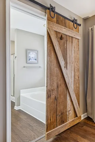 a aerial view of a house with a yard