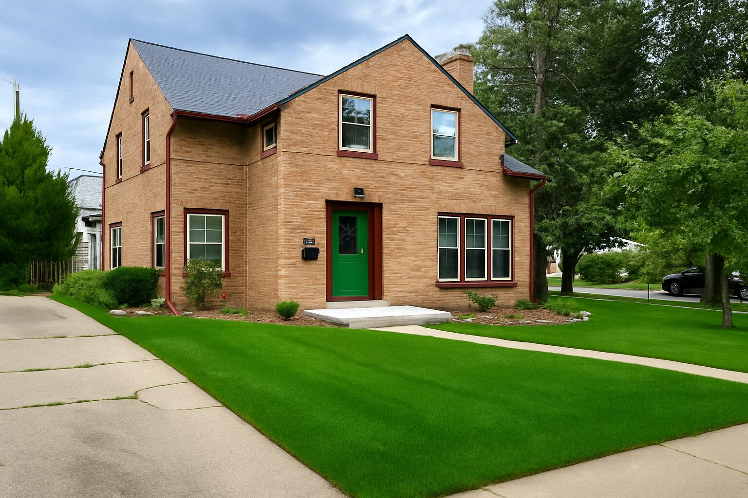 Grass has been digitally altered due to over-seeding.