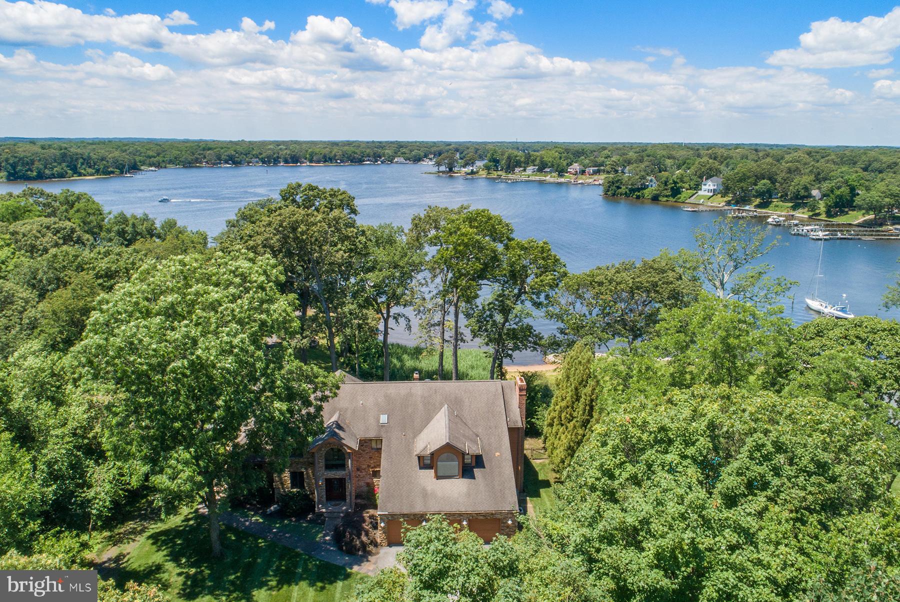 342 Hunner Road Pasadena, MD 21122 - Photo 7 of 67 Aerial view over the home to the Magothy River