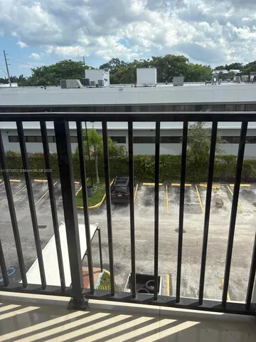a view of city from a balcony