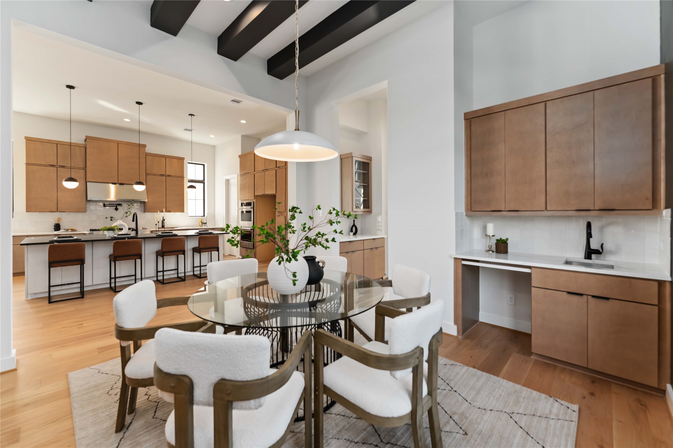 615 Wendel Street Houston, TX 77009 - Photo 7 of 21 a view of a dining room with furniture and wooden floor