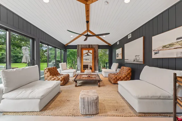 a living room with furniture