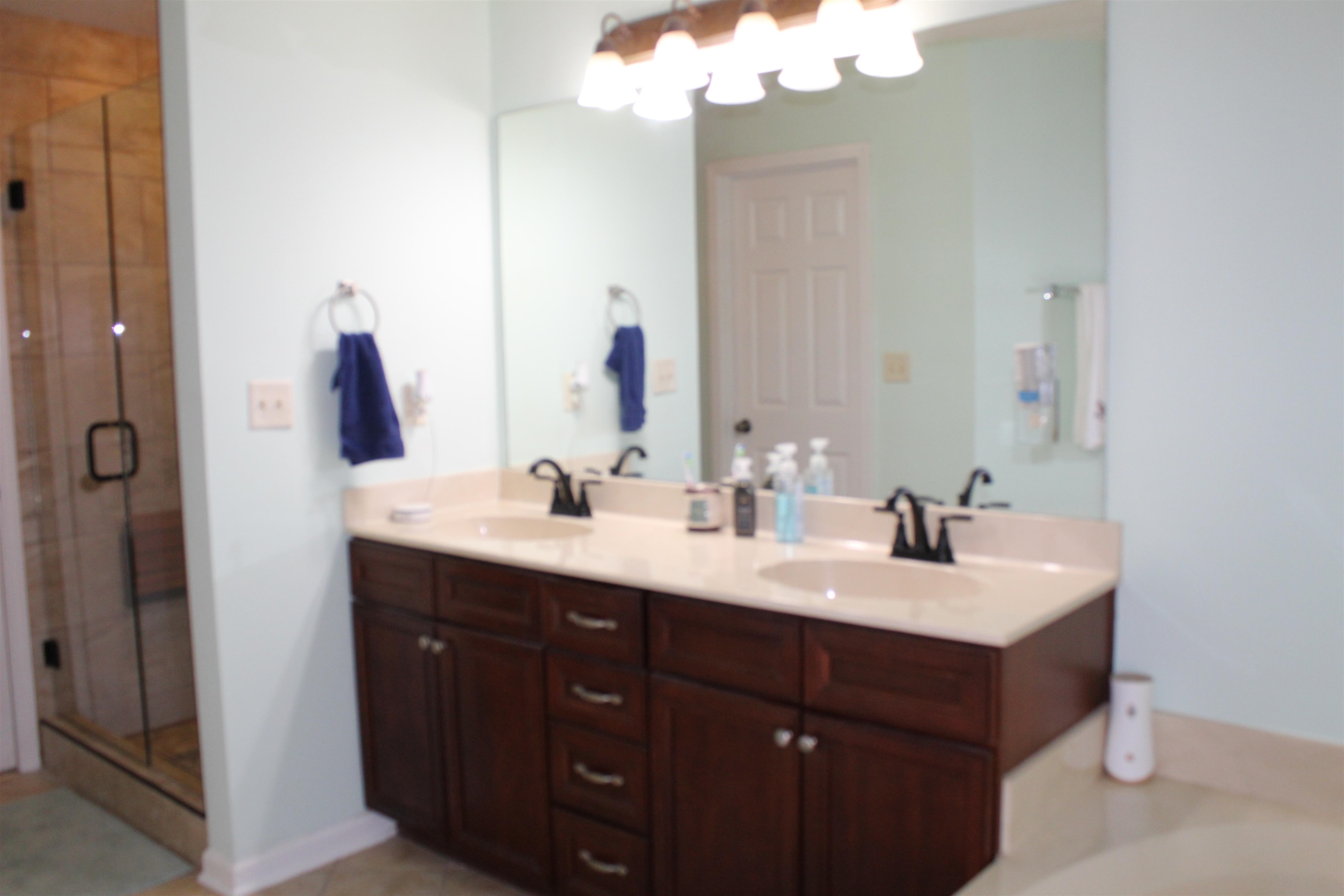 6442 Bending River Road Bartlett, TN 38135 - Photo 12 of 21 a bathroom with a sink vanity granite and a mirror