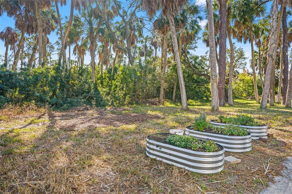 1524 Indian Bay Road Hernando Beach, FL 34607 - Photo 36 of 48 a view of a chair and fire pit in the backyard with large trees