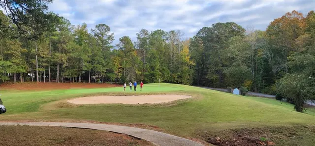 a big yard with lots of green space and trees