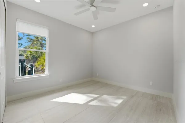 an empty room with a window