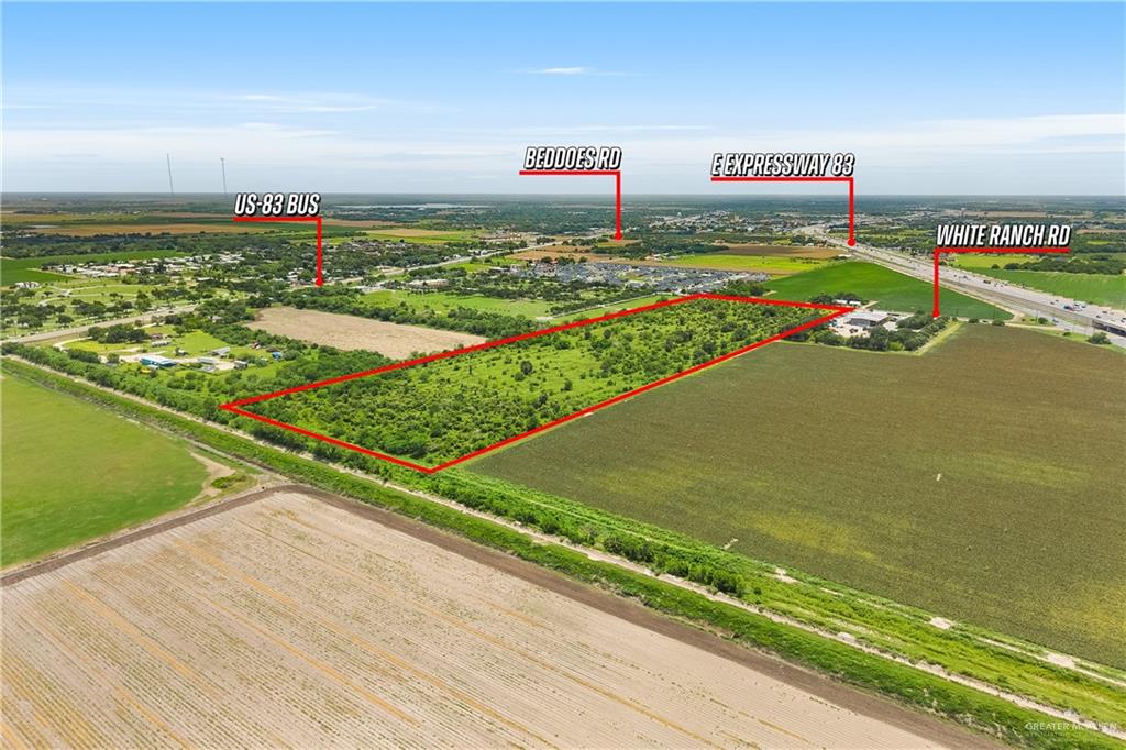 0 North White Ranch Road La Feria, TX 78559 - Photo 5 of 6 Expansive undeveloped land parcel outlined in red, featuring natural vegetation