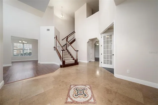 an empty room with windows