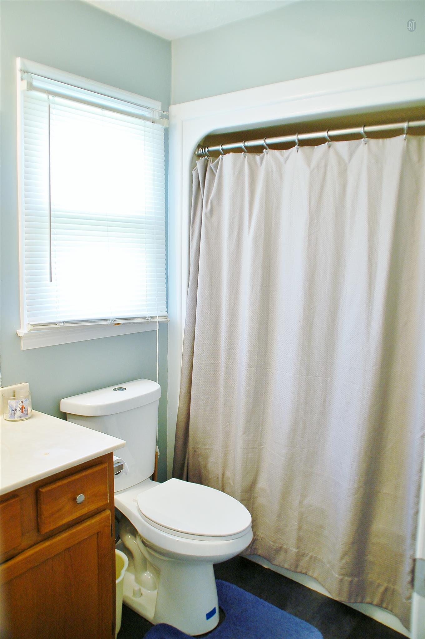 7112 Totty Road Fairview, TN 37062 - Photo 9 of 14 a bathroom with a sink a toilet and a shower curtain