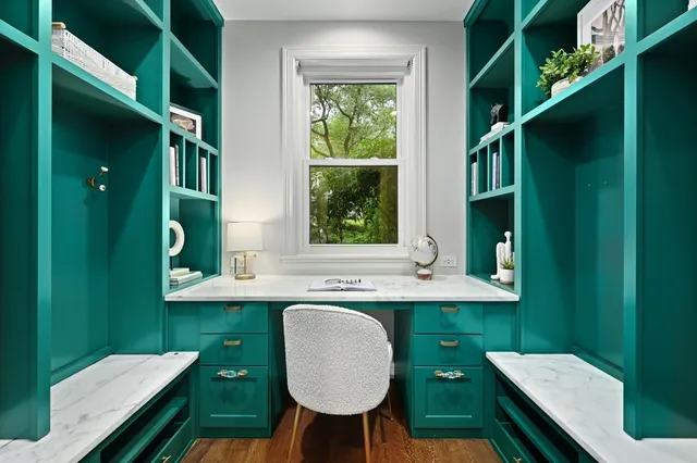a kitchen with a sink and a window