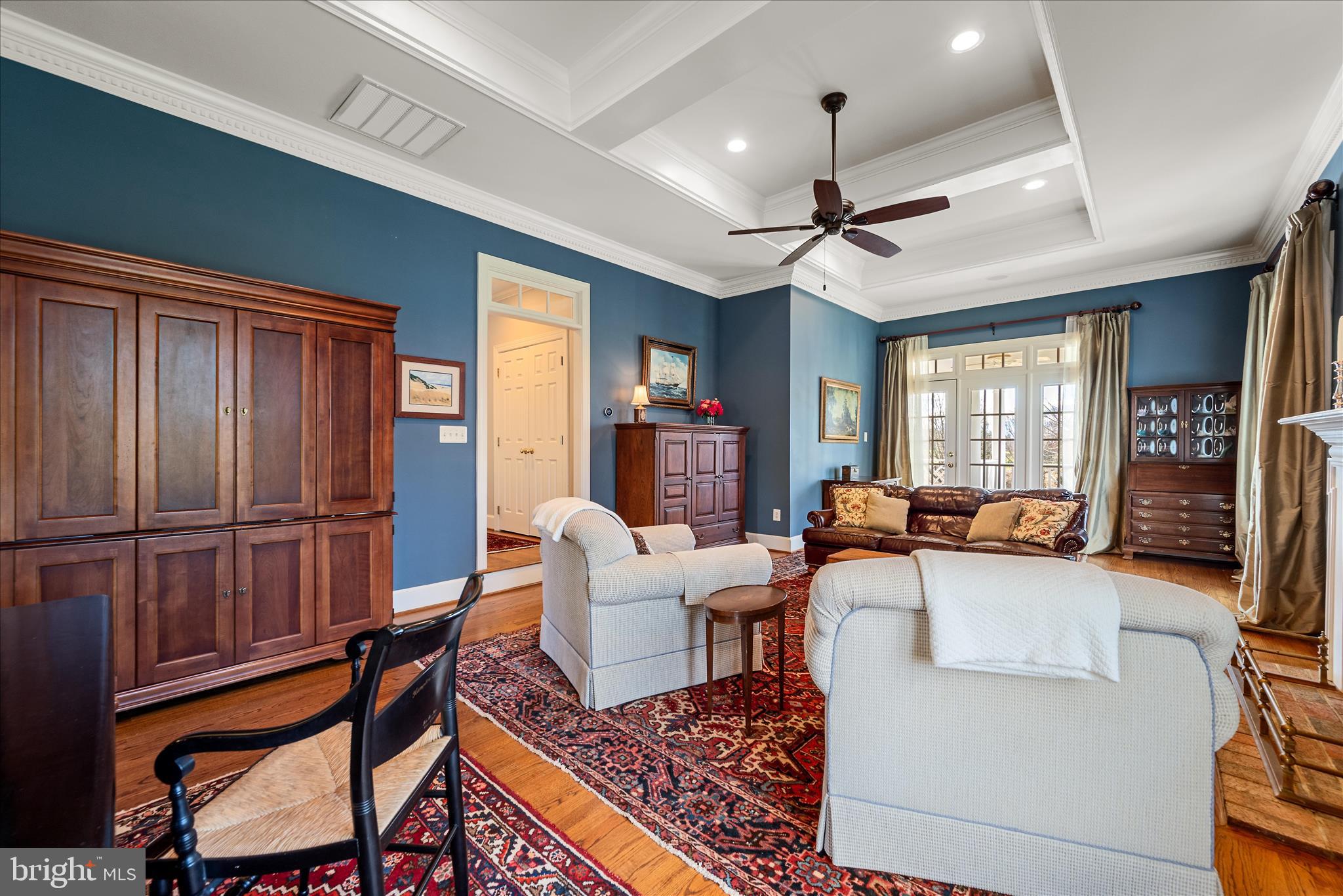 17635 Harmony Church Road Hamilton, VA 20158 - Photo 39 of 104 Conservatory room with coffered ceiling and fan.