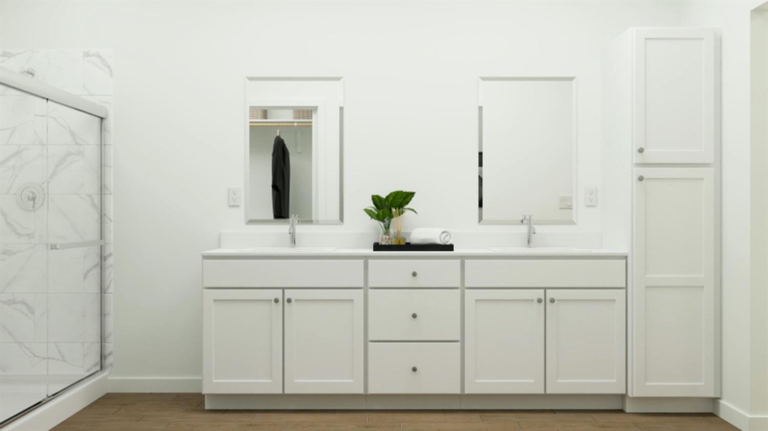 1778 North Aster Lake Road, Unit 60 Hanford, CA 93230 - Photo 12 of 14 a bathroom with a sink and mirror