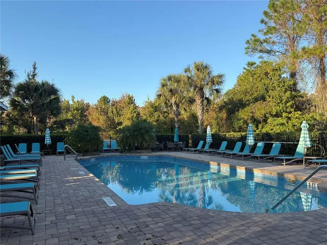 a view of a backyard with trees