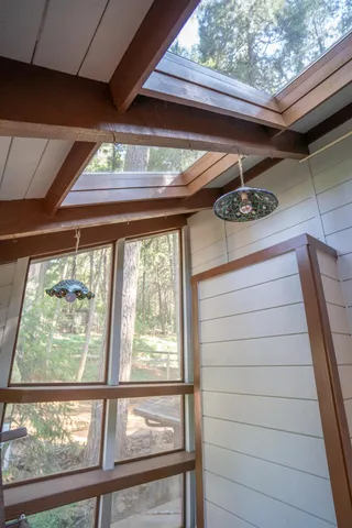 a backyard of a house with lots of green space