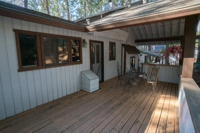 a view of a street sign under a large tree